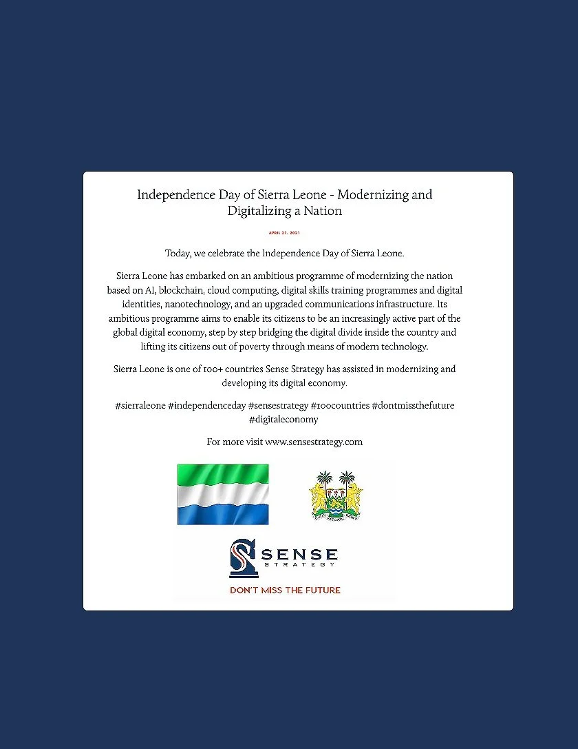 Independence Day of Sierra Leone - Modernizing and Digitalizing a Nation