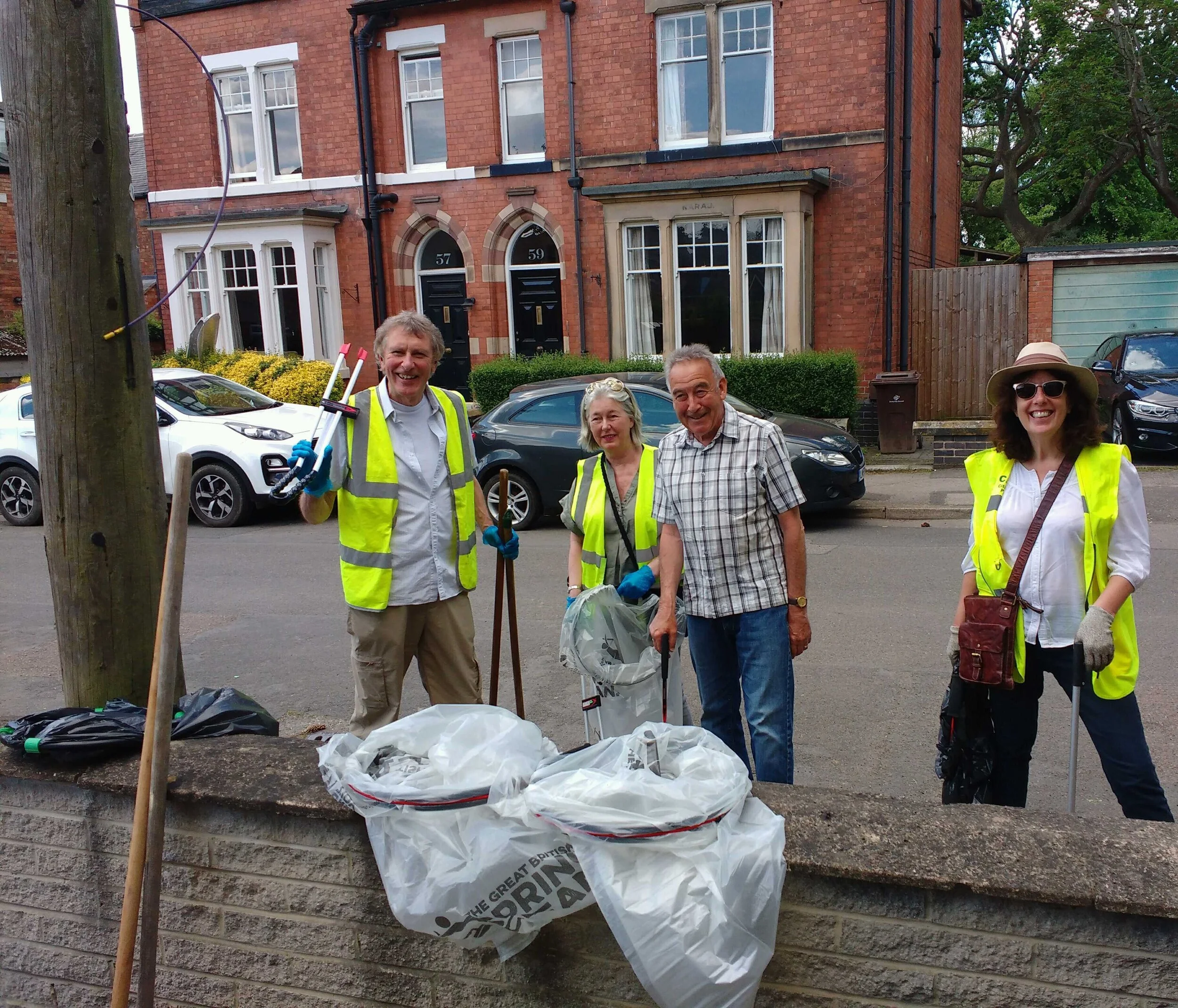 Martin Repton (left), local resident Anne, Alan Grimadell and Alison Martin (right)