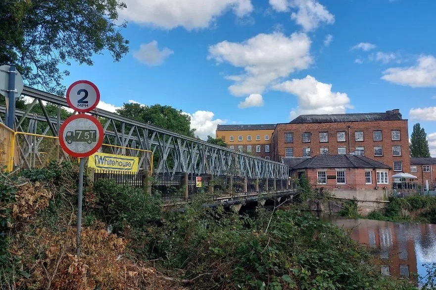 Security deployed at Darley Abbey Mills Bridge