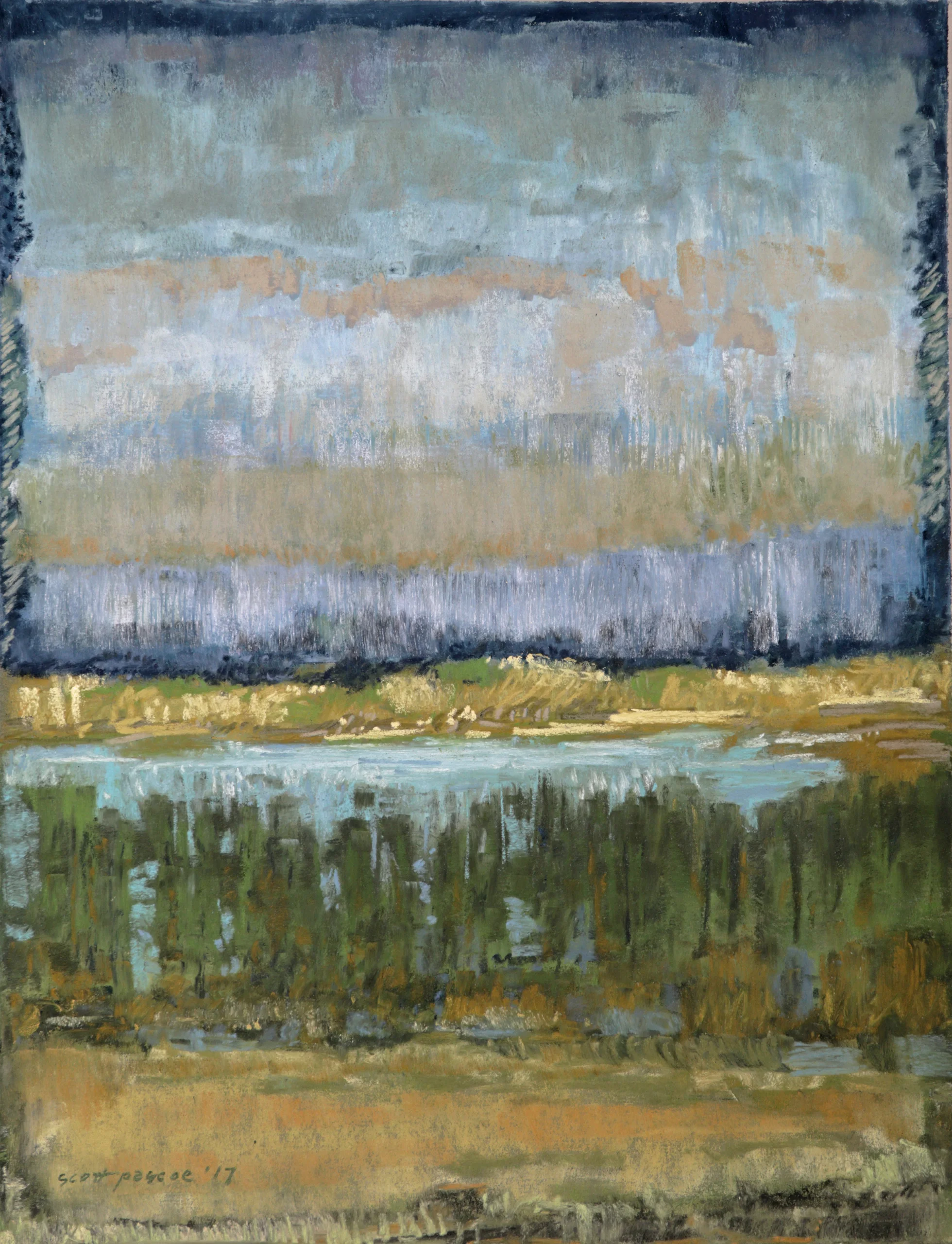 Estuary through Trees 16x12 Soft Pastel - SOLD