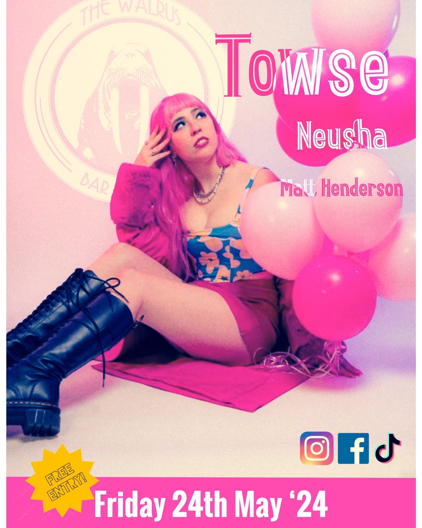 Join us on Friday 24th May for an evening of emerging talent, featuring Towse, Neusha and Matt Henderson! Starts @ 8:30pm