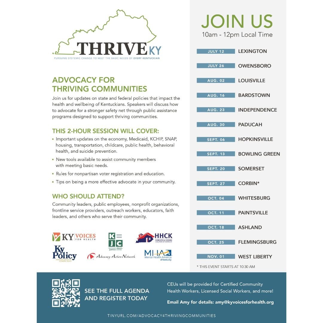 Bardstown, we'll see you tomorrow! Catch #ThriveKY out on the road: visit www.tinyurl.com/Advocacy4ThrivingCommunities for more info and to register. See you soon!