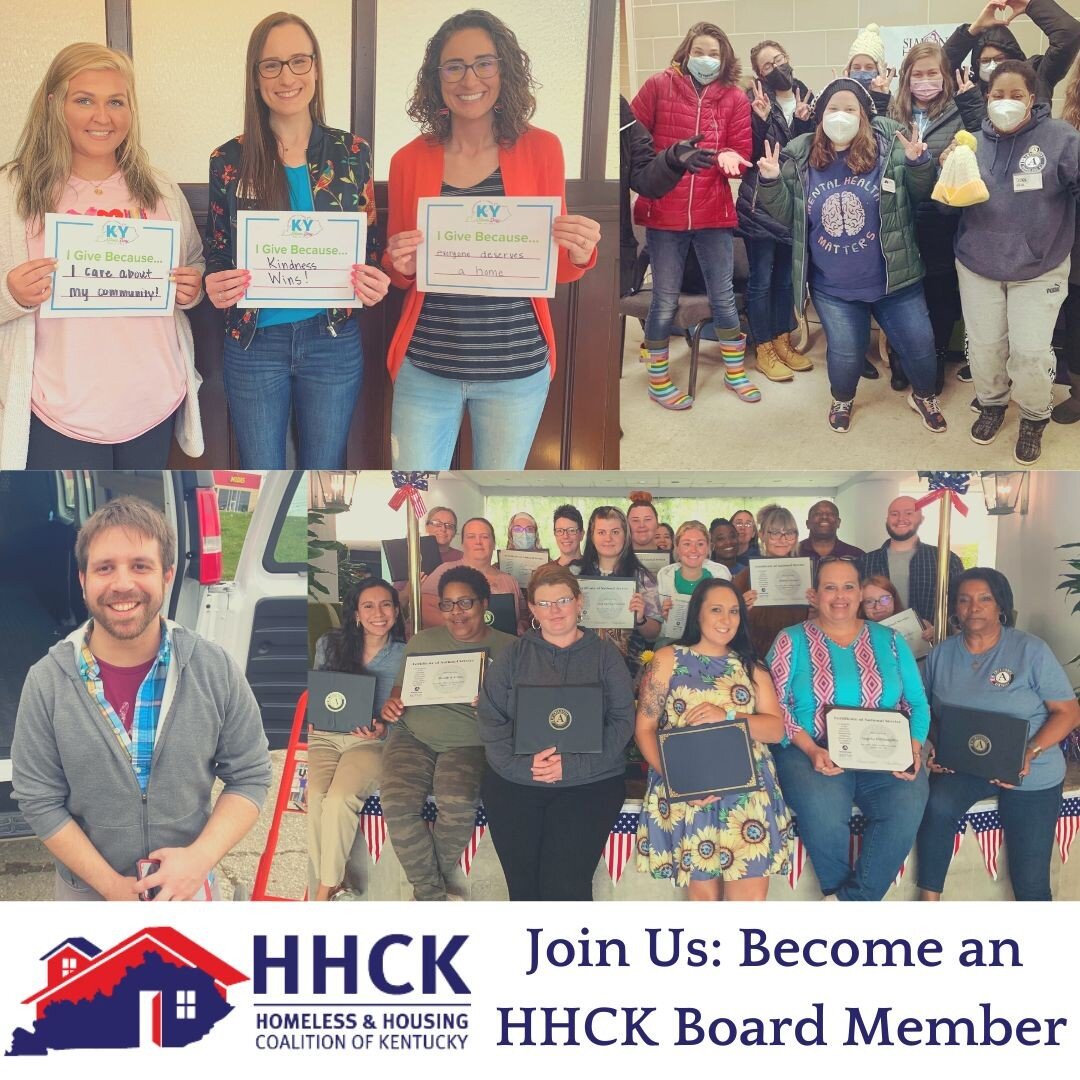 We want YOU to join and help guide us as a Board Member! Since 1987, HHCK has advocated at the federal and state levels of government for the housing needs and opportunities for low-income Kentuckians and our member organizations. We work to provide 