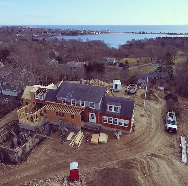 Never enough progress photos! The existing part of the house was lifted and relocated on the lot. After new foundation walls were poured, we are happy to see how the addition take shape. #veryexciting #staytuned 
General contractor: @thomas_construct
