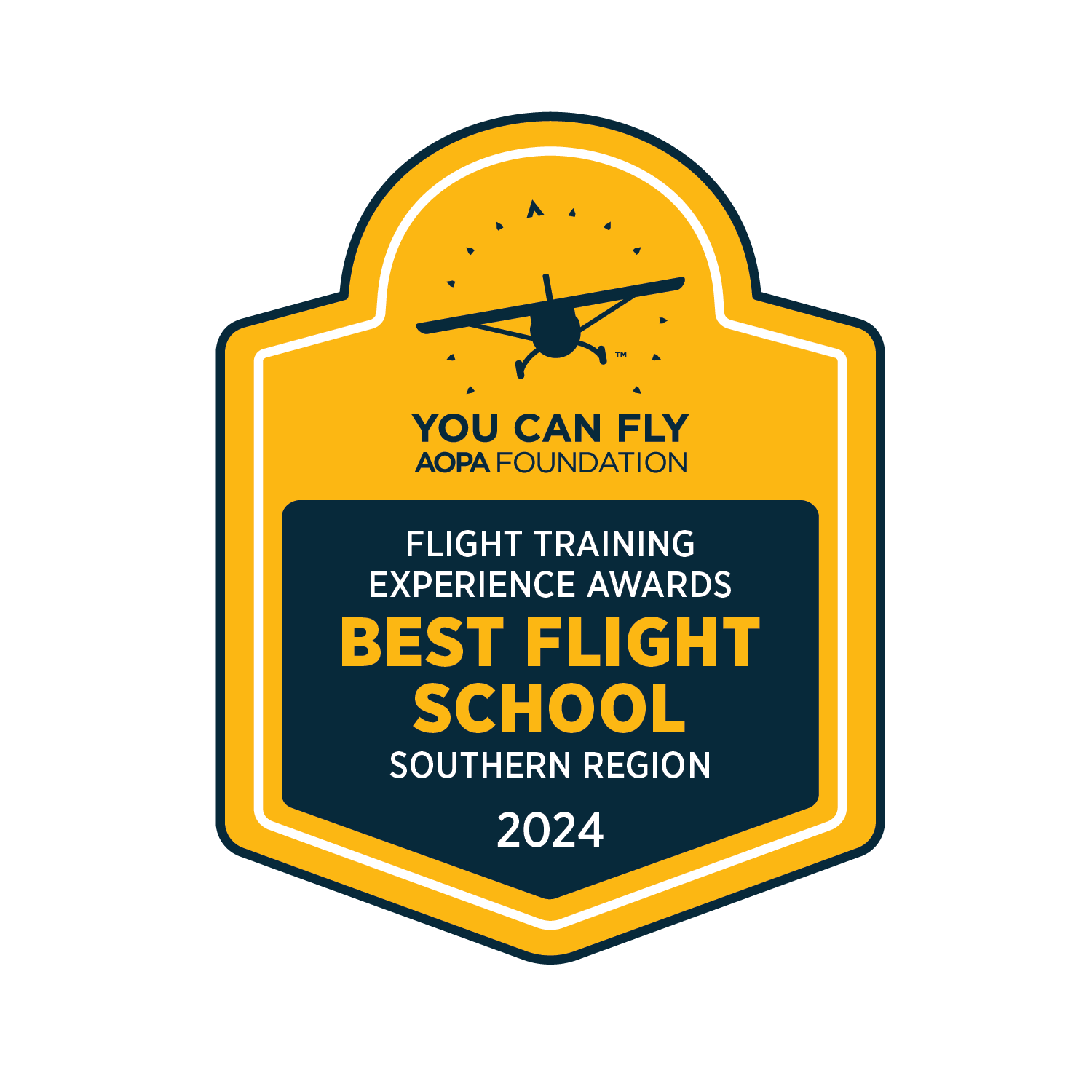 2024 Best Flight School Southern Region AOPA Award Badge