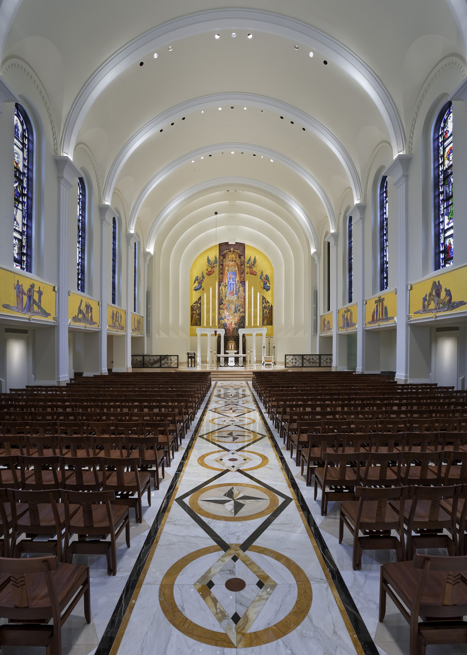 Chicago Religious Madonna Strada Chapel Loyola University Aisle