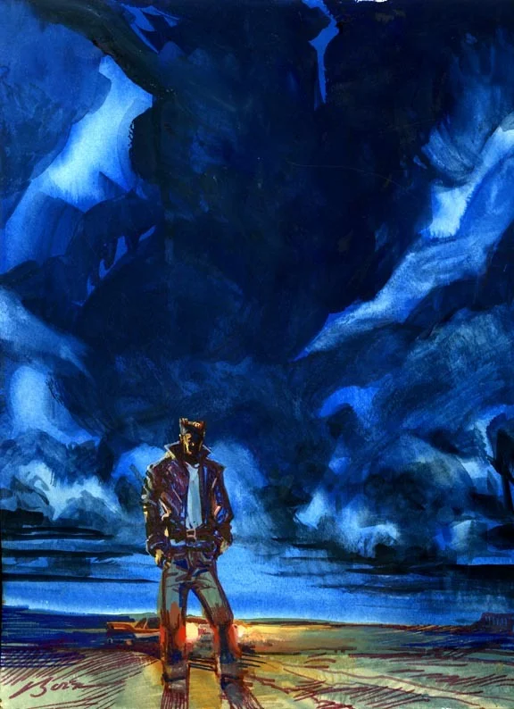 Cover Study "The 66 Kid" , original gouache painting, 15”h x 11”w PRICE: $525