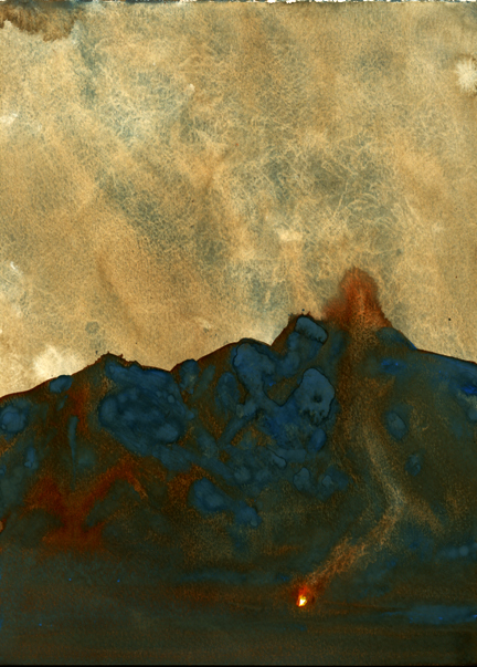 The Signal Fire, original gouache painting, 15"h x 11"w PRICE: $525