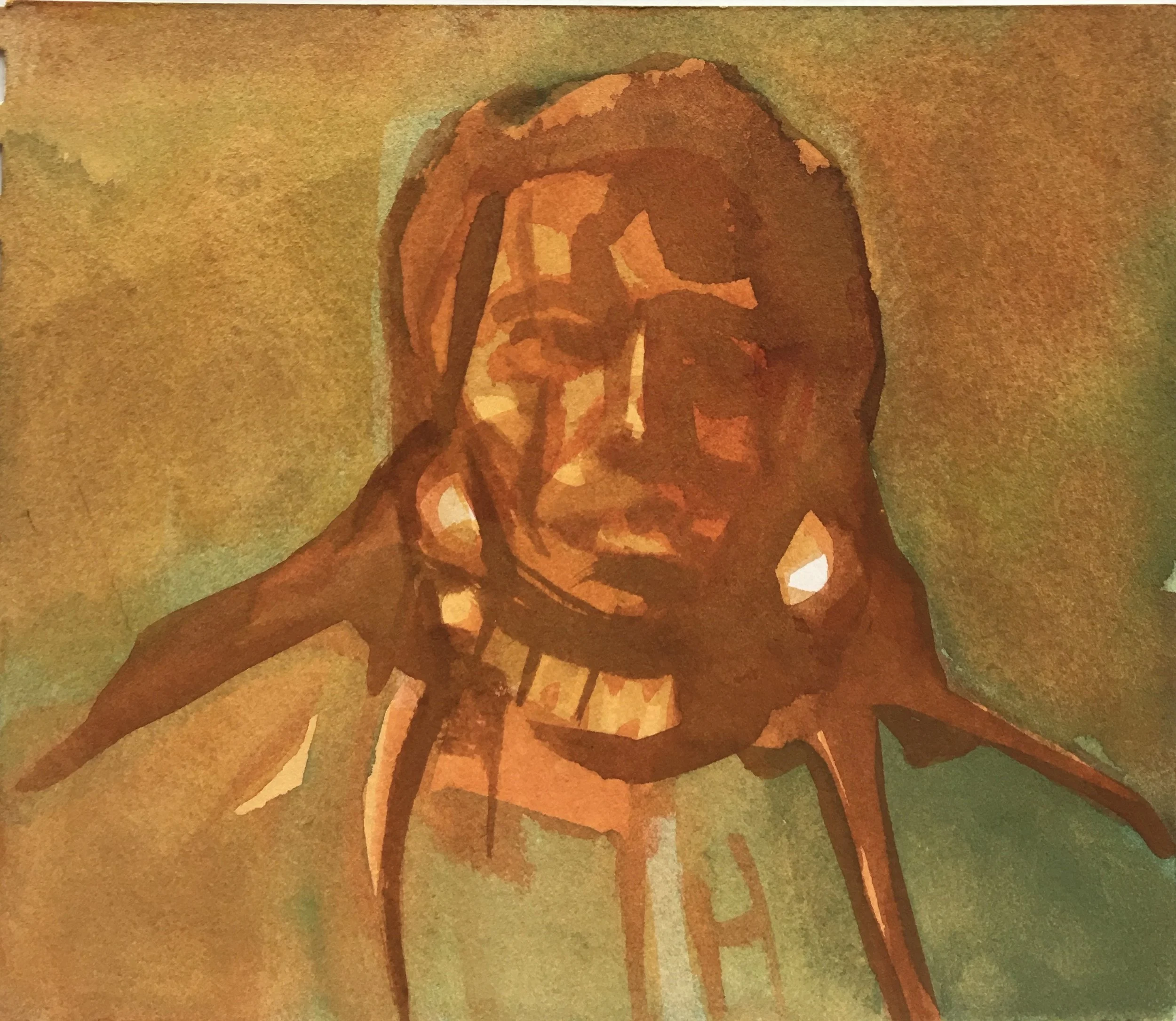 Apache Diffused, original gouache painting, 6"h x 7"w PRICE: $250