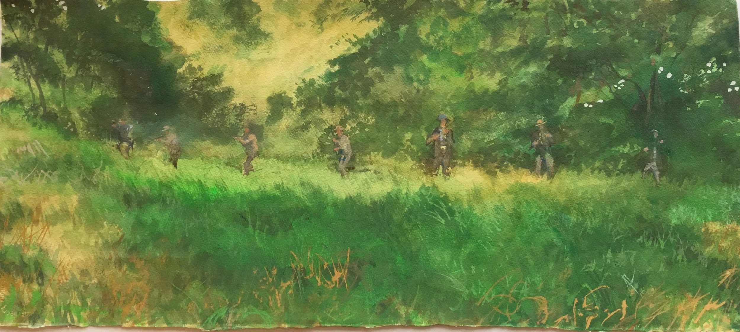 The Magnificent Sever, original gouache painting, 13"h x 30"w. PRICE: $925