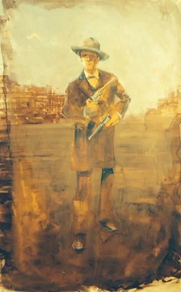 Stud Stance Study, John Wesley Hardin, original gouache painting, 30"h x 20"w PRICE: $1,450