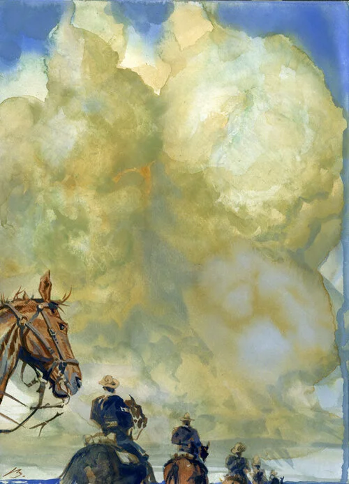 Tenth Horse On The Move, original gouache painting, 15"h x 11"w PRICE: $525