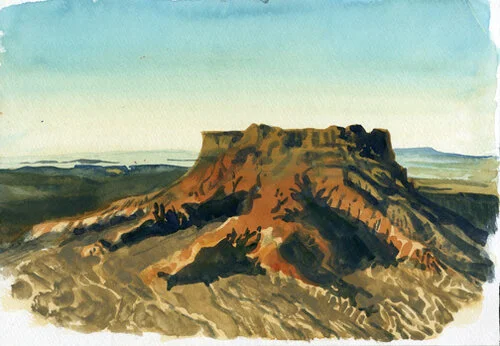 Battle Butte, original gouache painting, 8.5"h x 12"w PRICE: $375