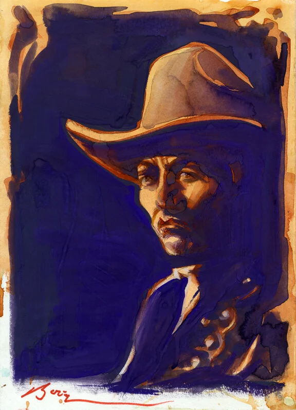 Tom Mix Regrets, original gouache painting, 15"h x 11"w PRICE: