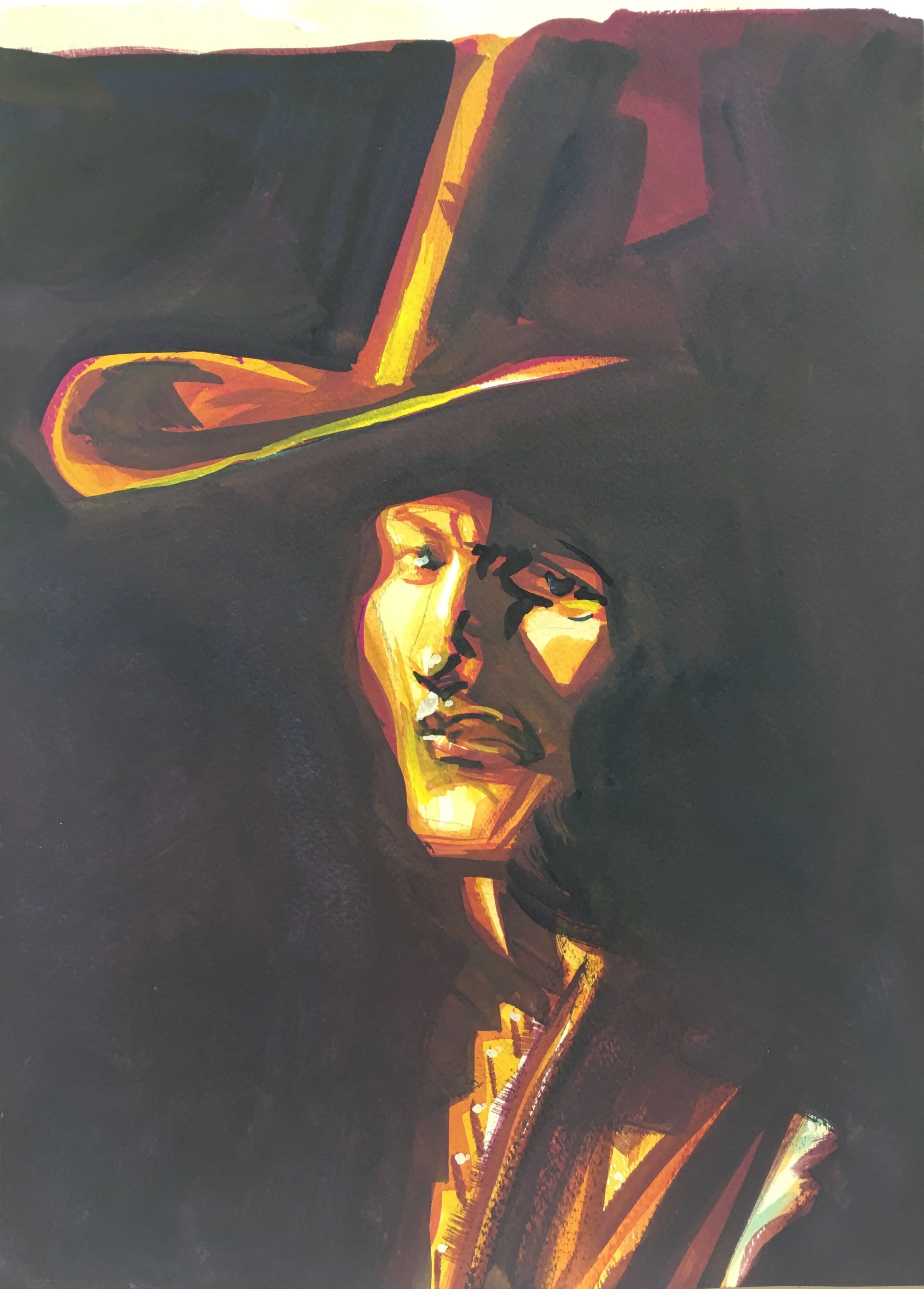 Bisti Badman, original gouache painting, 15"h x 11"w PRICE: $525