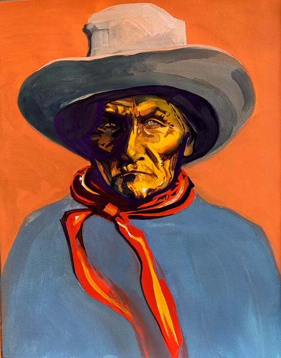 Yippee Ti Yi Yatahey! original gouache painting, 20"h x 16"w PRICE: $875