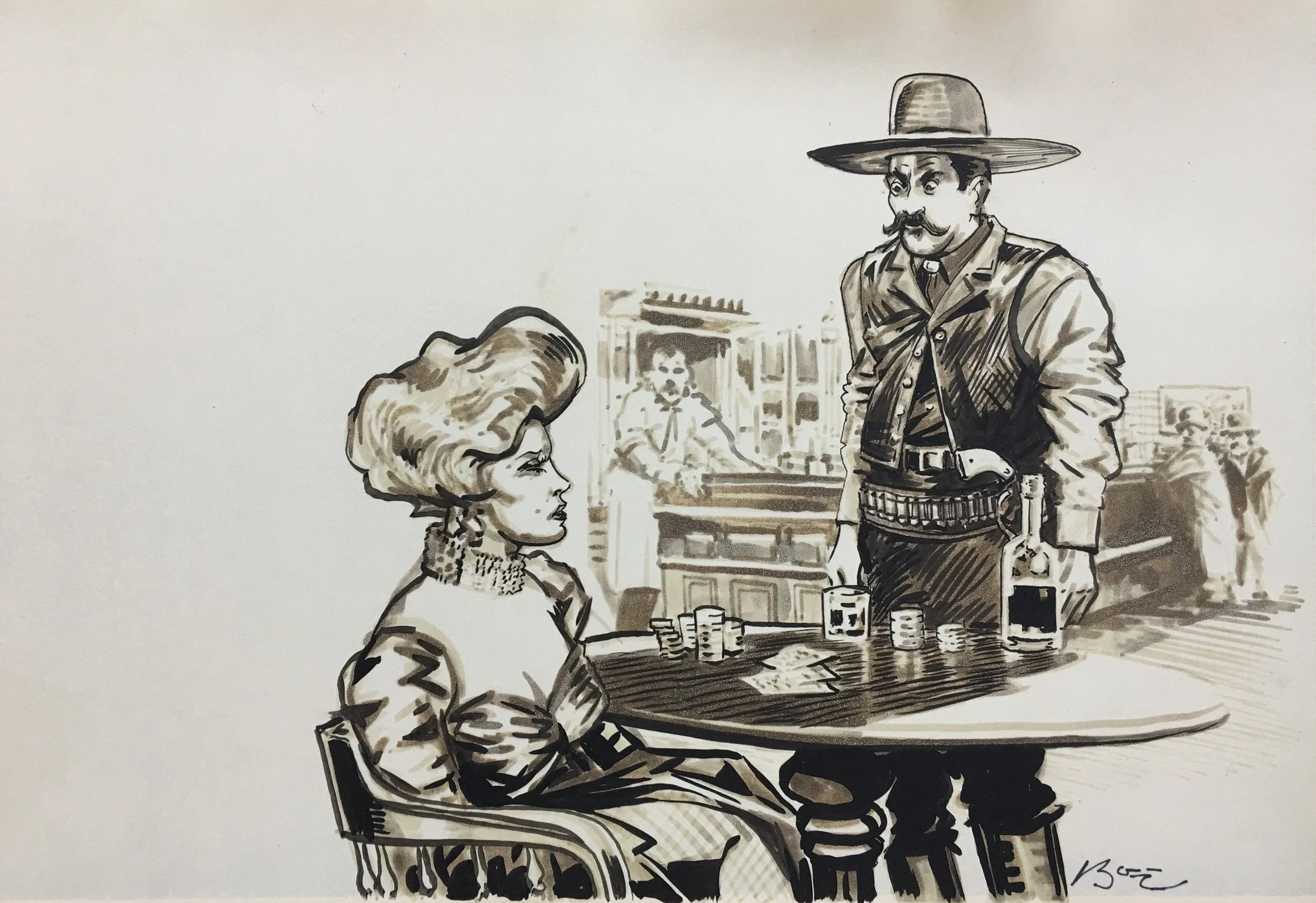 Yes or No?, original Grafix Duo-Shade illustration, approx. 11"h x 13"w PRICE: $425