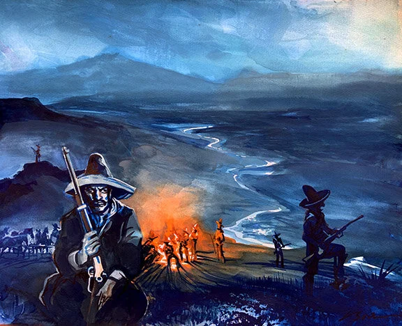 On Guard, original gouache painting, 16"h x 20"w PRICE: $875