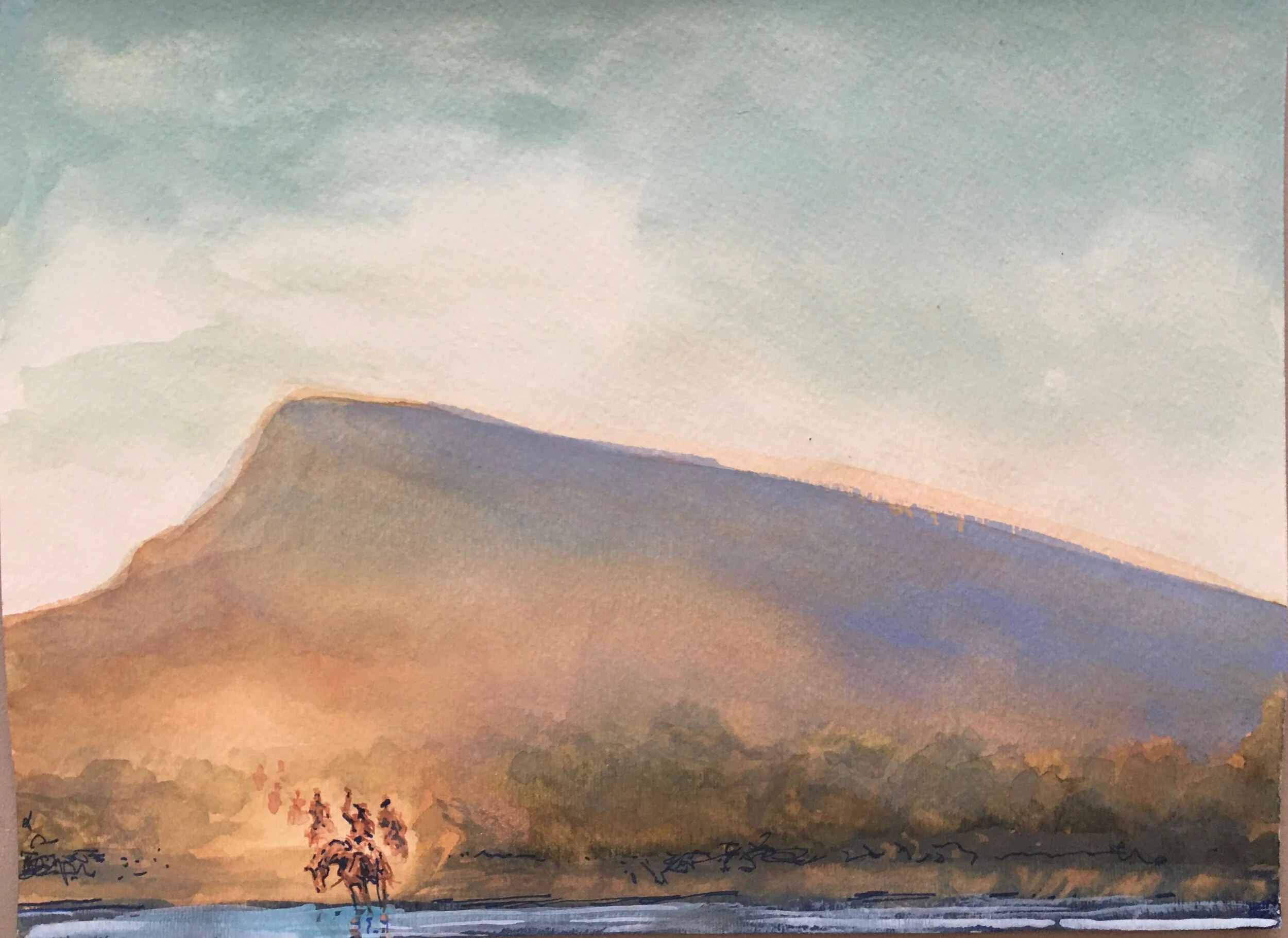 The Crossing, original gouache painting, 9"h x 12"w PRICE: $400