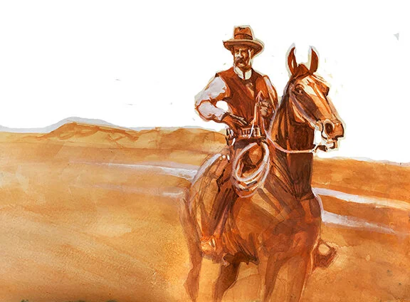 Buck, original gouache painting, 11"h x 15"w PRICE: $525