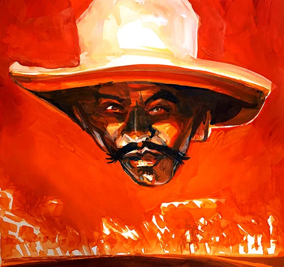 Negro Pendejo, original gouache painting, 12"h x 12"w PRICE: $425