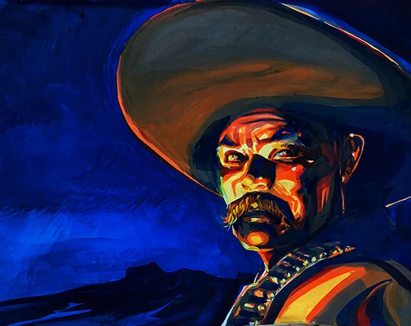 Campfire Doubting Tomas, original gouache painting, 16"h x 20"w PRICE: $875