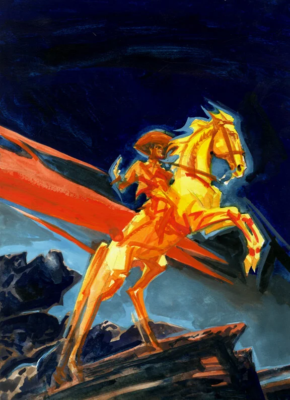 Bandito Supremo, original gouache painting, 15"h x 11"w PRICE: $525