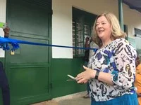 Amber opening one of the labs