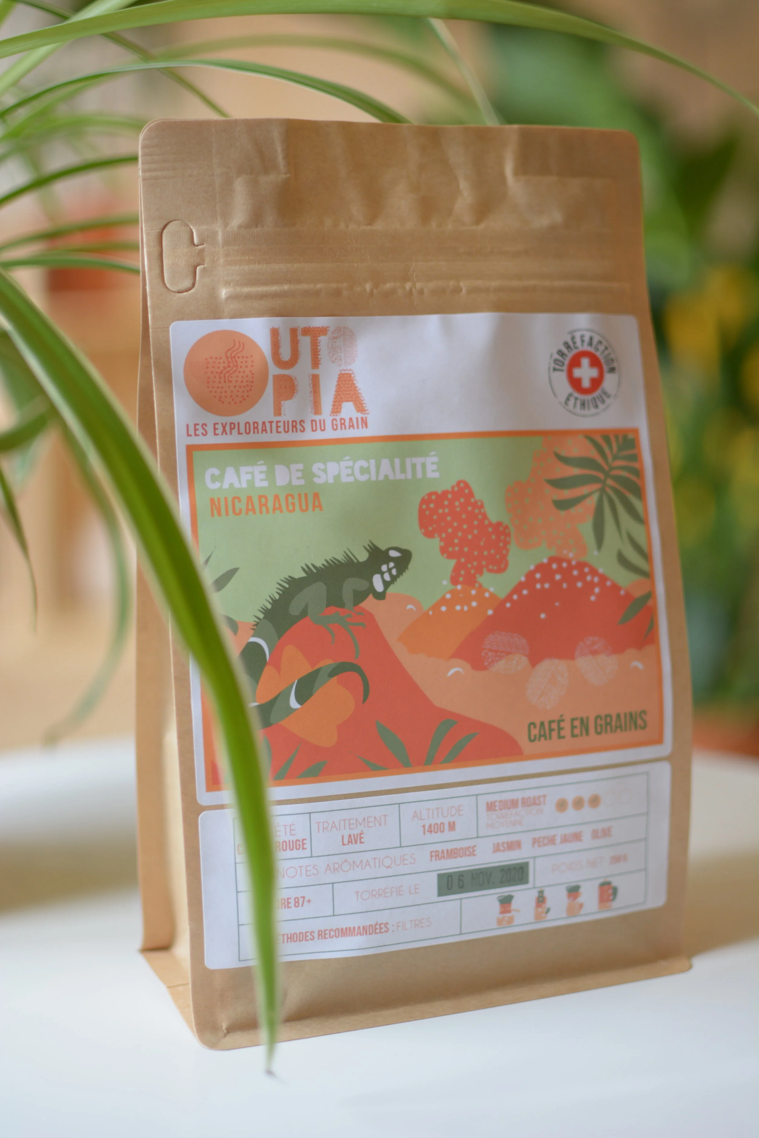 Sachet de café moulu ouvert