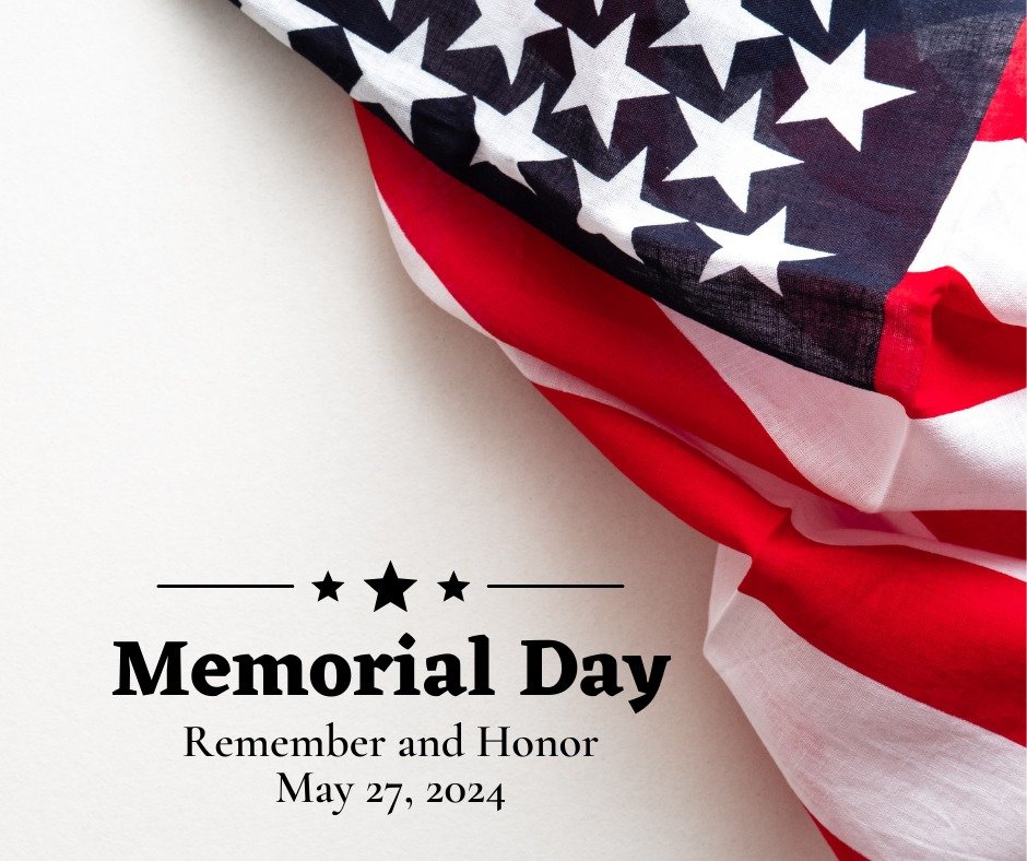 Our office is closed today in observance of Memorial Day.  We will reopen tomorrow, Tuesday, May 28th at 7:30 a.m.