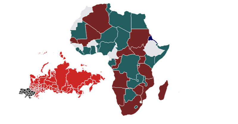 Diversity of African votes on the UN Russian aggression resolution 