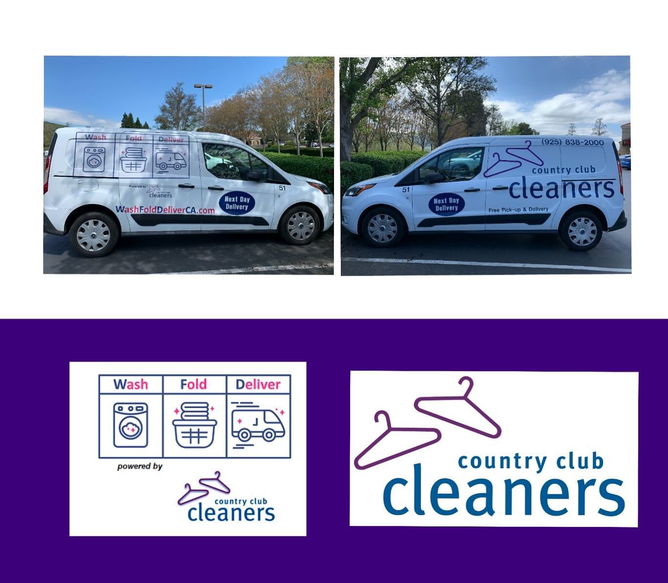 One of our new transits. 

@washfolddeliver on one side and @countryclubcleaners on the other!