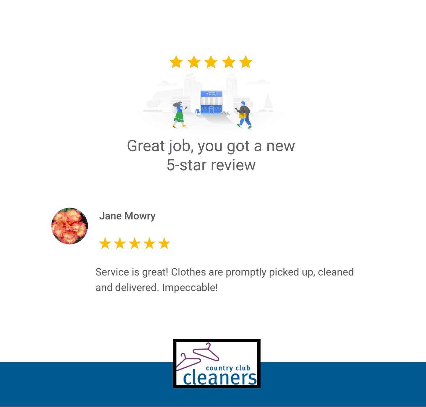 Thank you for the review Jane! Glad you are happy with our service. 

#AlamoCA #Drycleaning #sanramonca #diabloca #dublinca #countryclubcleaners #danvilleca #livermoreca #pleasantonca #drycleaningpickupanddelivery #walnutcreekca #drycleaningdeliveryd
