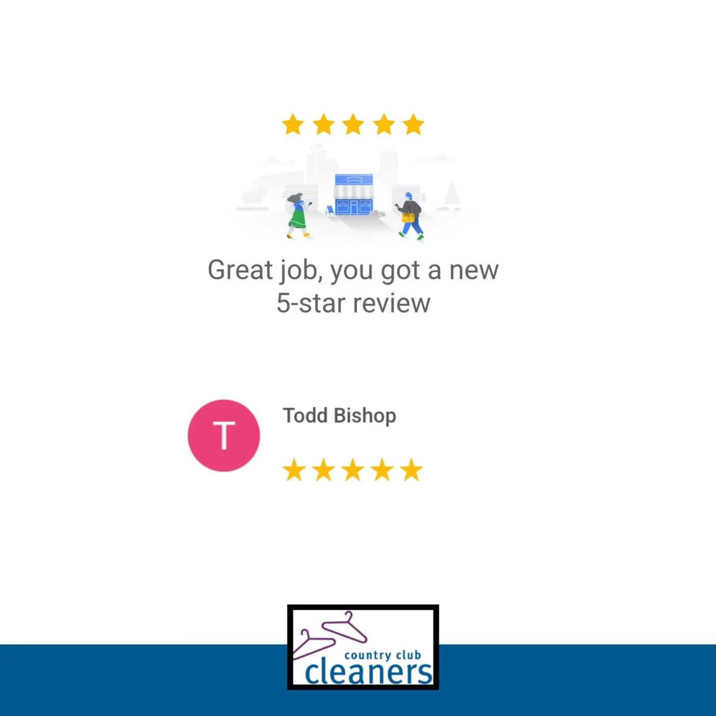 Thanks for the five stars Todd! We appreciate the support and glad to hear you are happy with the service. 

#AlamoCA #Drycleaning #sanramonca #diabloca #dublinca #countryclubcleaners #danvilleca #livermoreca #pleasantonca #drycleaningpickupanddelive
