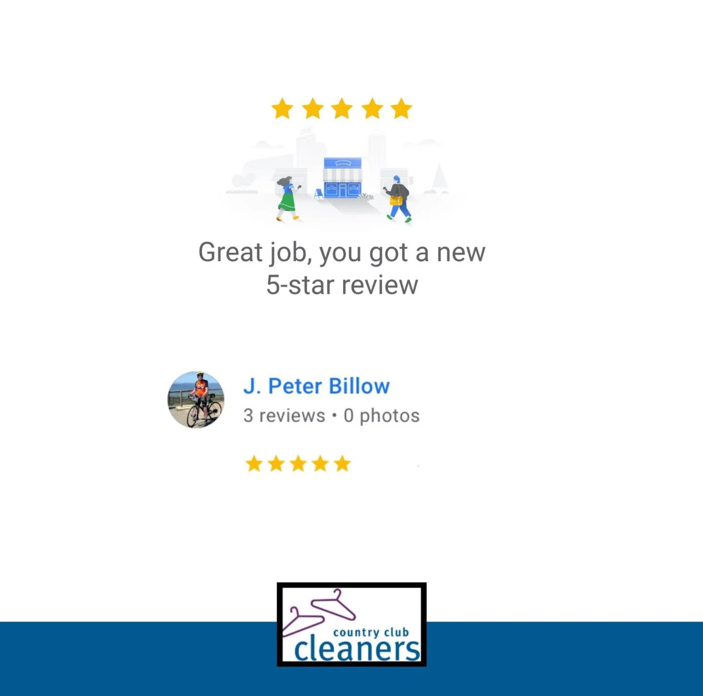 Thanks for the 5 stars! We appreciate the support.

#AlamoCA #Drycleaning #sanramonca #diabloca #dublinca #countryclubcleaners #danvilleca #livermoreca #pleasantonca #drycleaningpickupanddelivery #walnutcreekca #drycleaningdeliveryday #castrovalleyca