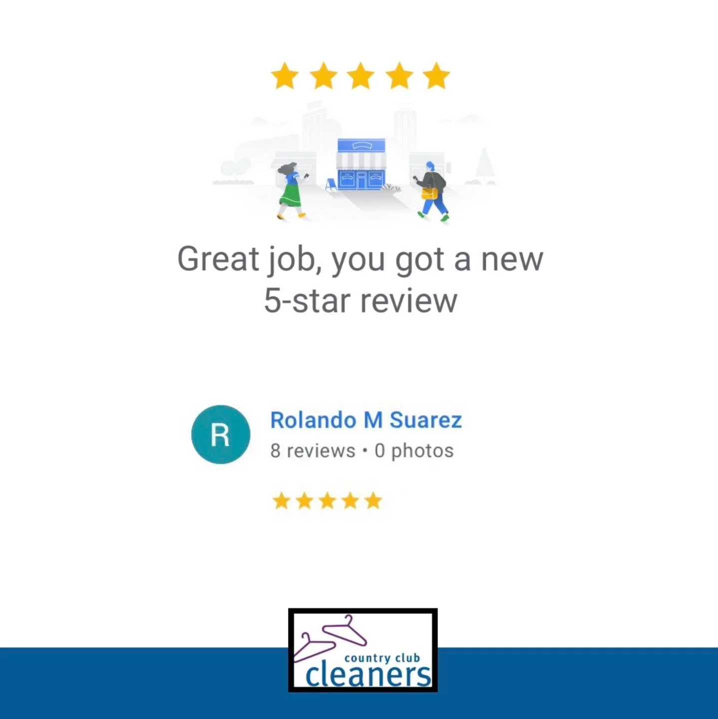 Thanks for the review Rolando! We appreciate it! 

#googlereview #fivestars #AlamoCA #Drycleaning #sanramonca #diabloca #dublinca #countryclubcleaners #danvilleca #livermoreca #pleasantonca #drycleaningpickupanddelivery #walnutcreekca #drycleaningdel