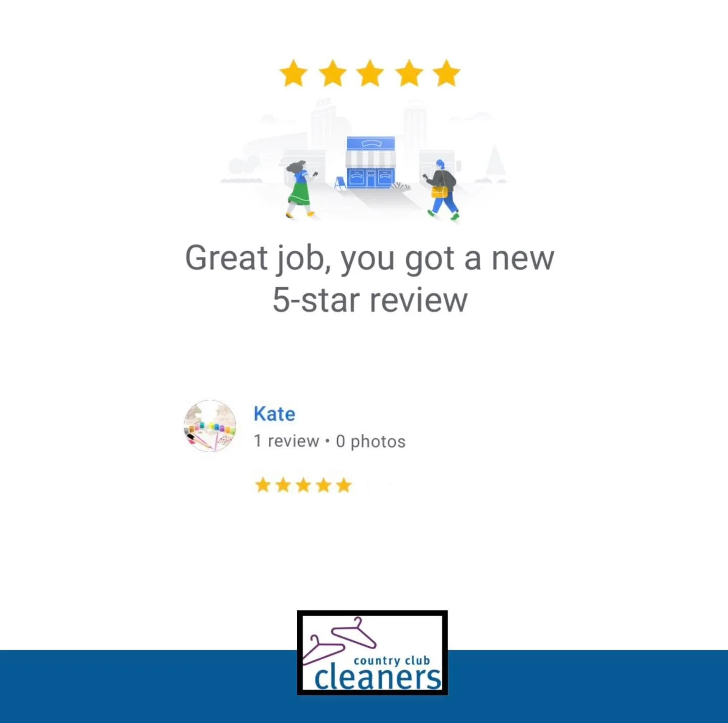 Thanks for the five stars Kate! 

#googlereview #fivestars  #AlamoCA #Drycleaning #sanramonca #diabloca #dublinca #countryclubcleaners #danvilleca #livermoreca #pleasantonca #drycleaningpickupanddelivery #walnutcreekca #drycleaningdeliveryday #castro