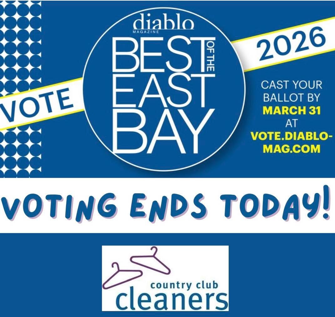 Voting ends today for Diablo Magazine&rsquo;s Best of the East Bay! Vote for all your favorite local businesses including dry cleaner! 

https://vote.diablomag.com/shopping-and-services

#diablomagazine #bestoftheeastbay #bestoftheeastbay2025  #Alamo
