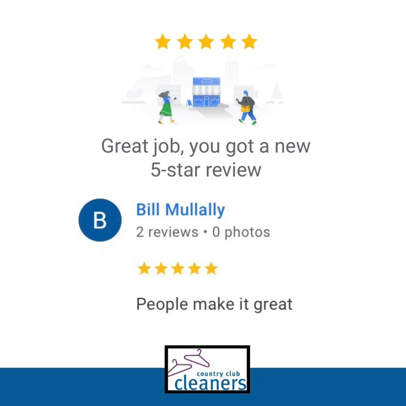 Thanks for the review Bill! We will pass this along to staff! Our employees work very hard to provide the best customer service. Thanks again for recognizing them! 

#AlamoCA #Drycleaning #sanramonca #diabloca #dublinca #countryclubcleaners #danville