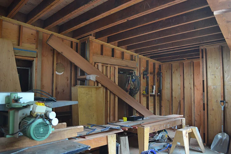 The large diagonal plank will be the threshold for the 15 foot doorway.