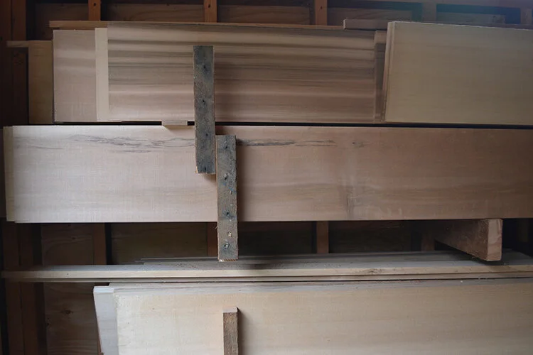 Resawn red cedar siding blanks.