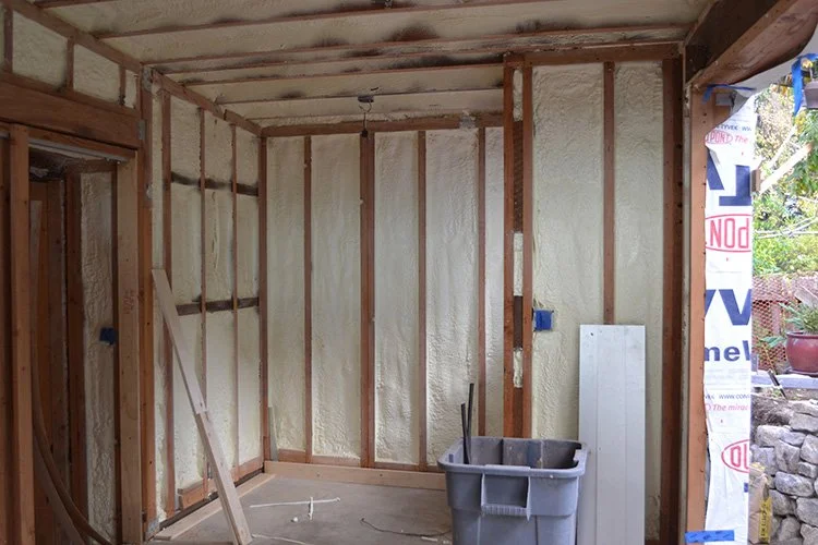 Spray-in foam insulation.