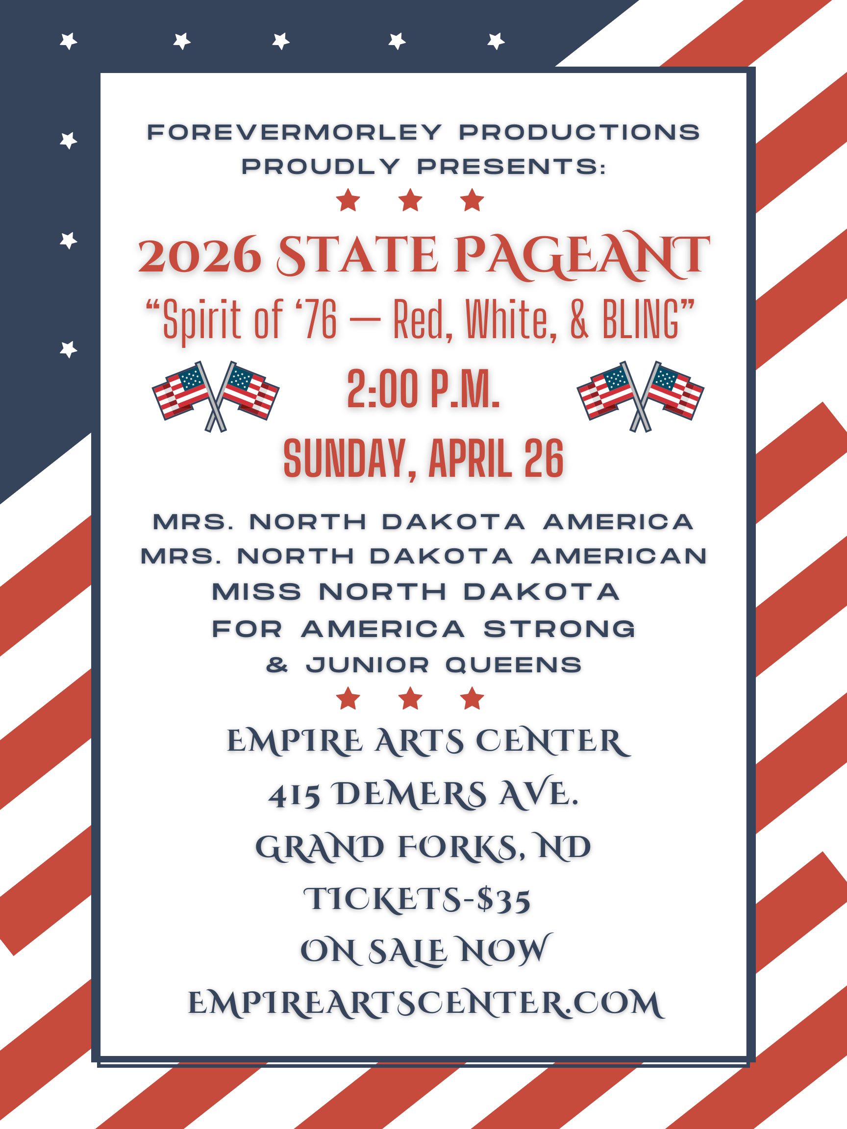 Forevermorley Productions, LLC    2026 North Dakota America Pageant