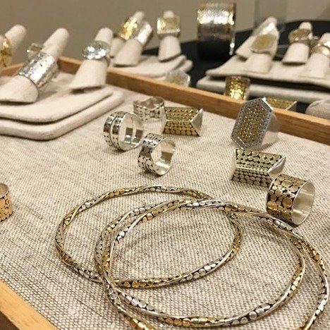 What&rsquo;s better than a Kathy Kamei Designs Jewelry trunk show? Two!!!
This Labor Day weekend, join us for TWO Kathy Kamei Jewelry Trunk Shows at the Mercantile on Saturday &amp; Sunday.
Come discover Kathy&rsquo;s signature handcrafted jewelry, t
