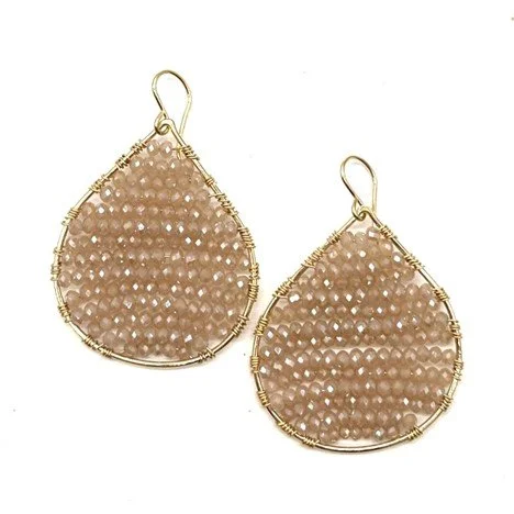 Caitlin Greene Gold Teardrop Earrings in Blush, Medium