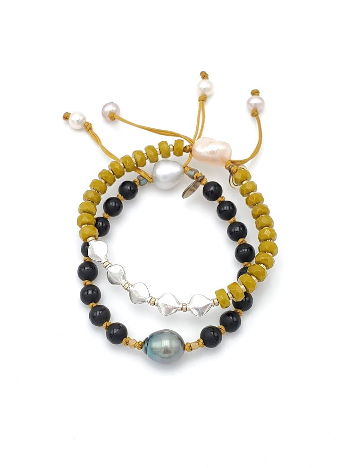 Chartreuse with Onyx &amp; Tahitian Pearl