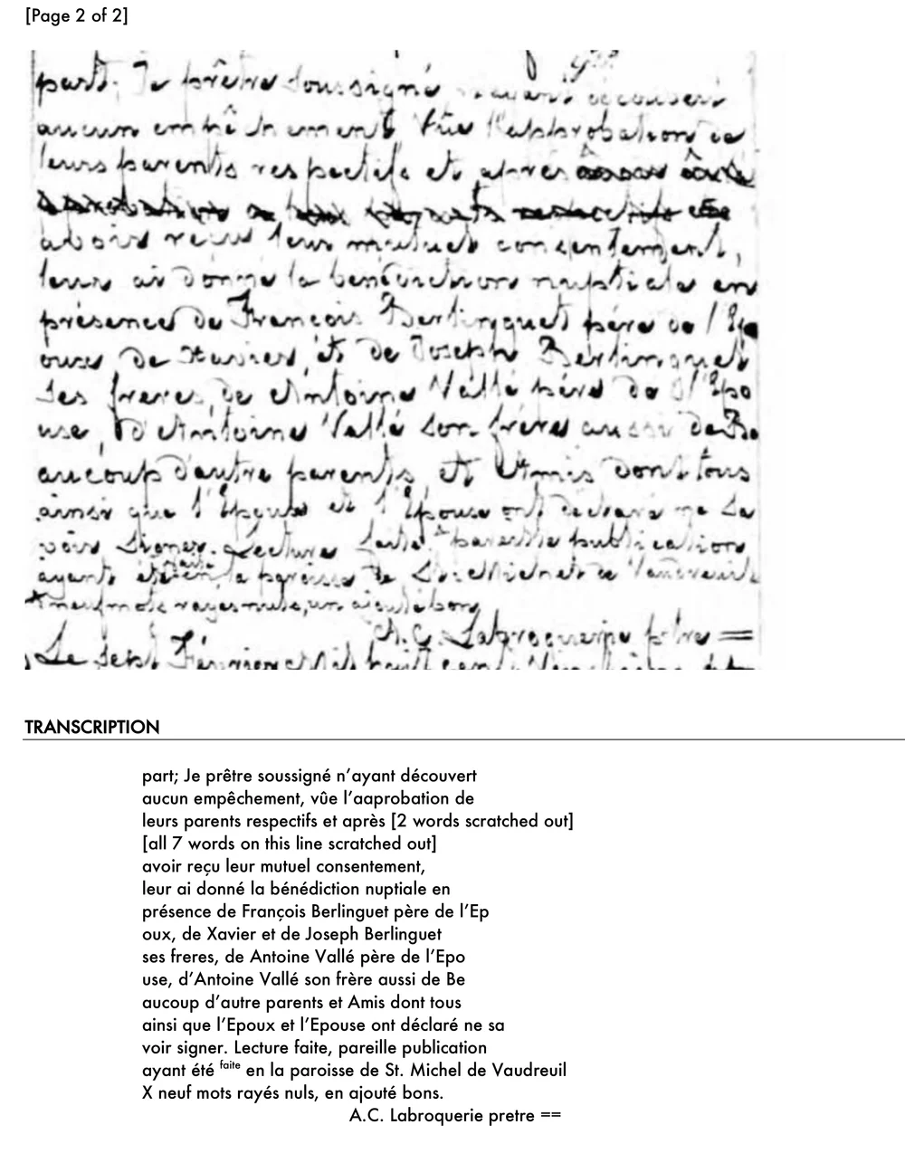 French Document Transcription Translation — The FrenchCanadian