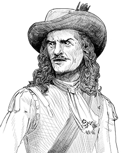 Louis de Buade, Count of Frontenac and Palluau  (source: "Dessin de Louis de Buade, comte de Frontenac et de Palluau (1622-1698)", digital image of a 2016 drawing by Christian Robert de Massy,  Wikimedia Commons, the free media repository,   https://commons.wikimedia.org .