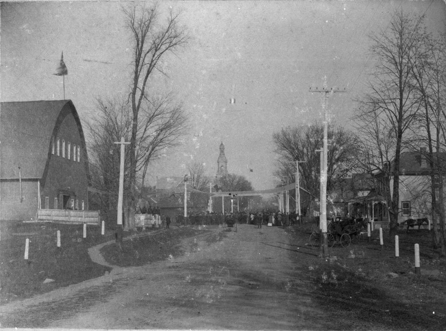 Main Street during Wilfrid Laurier's visit, 1900