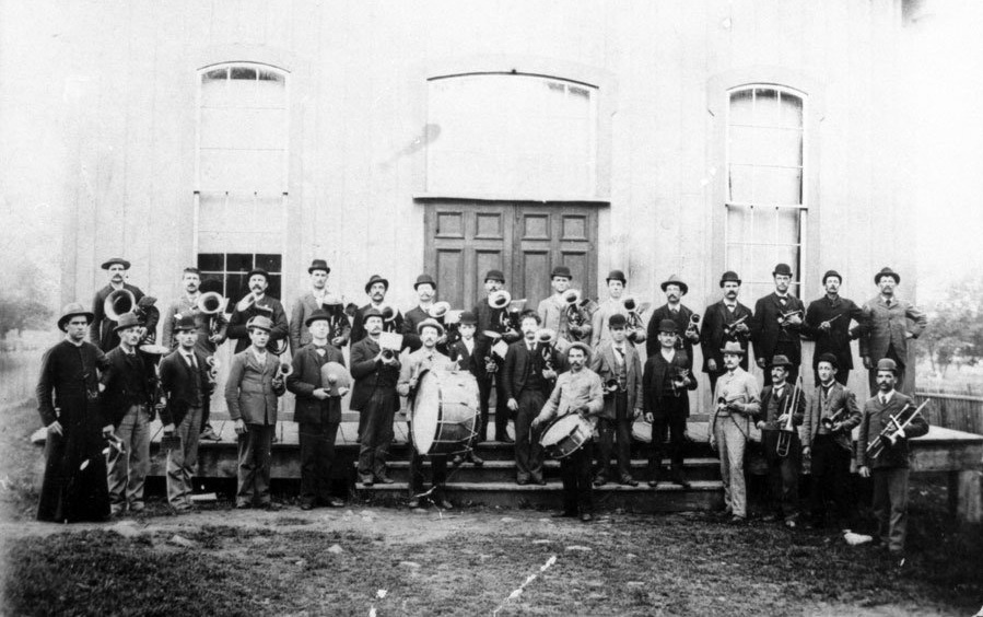 Rockland's first fanfare in front of the Town Hall, 1893